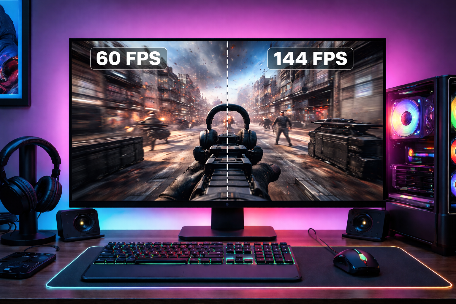 diferença entre 60 fps e 144 fps